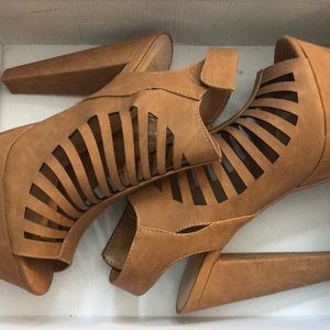 Tan high heels